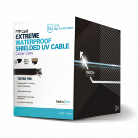Bobina de cable de 305 Metros Cat6+ CALIBRE 23 Exterior Blindado tipo FTP para CLIMAS EXTREMOS, UL,
