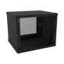 Gabinete de Pared Fijo, Puerta Perforada, con Rack de 19in, 9 Unidades de Rack