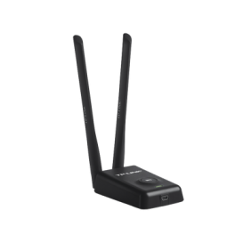 Adaptador de alta potencia USB  inalámbrico N 300 Mbps 2.4 GHz con 2 antenas externas de 5 dBi 