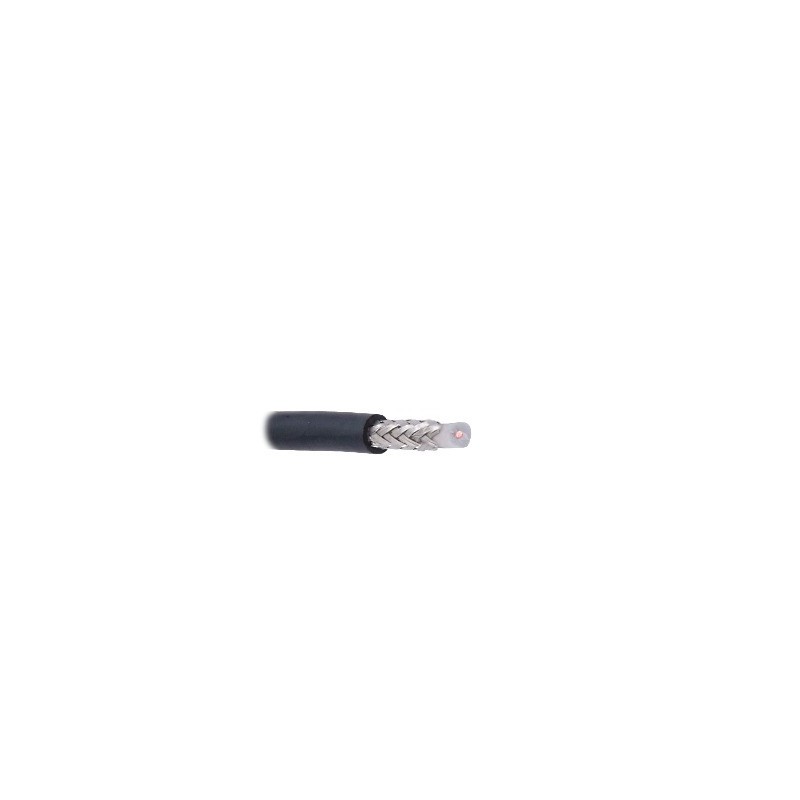 Cable coaxial RG BROADCAST RG58USYS / 305 Metros /  Intemperie / 20 AWG /  blindaje de malla trenzada de cobre estañado ( CuSn ) 96% /  aislante de polietiléno sólido / Hecho en México.