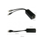 Cable divisor PoE pasivo de 48-55 Vcc @ 12 Vcc, 2 A. Aplicaciones como adaptar micrófonos en cámaras