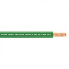 Cable Eléctrico 10 awg  color verde,Conductor de cobre suave cableado. Aislamiento de PVC, auto-exti