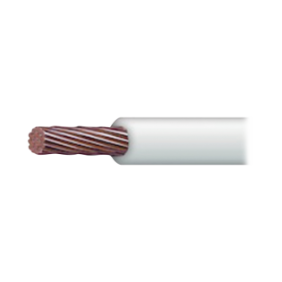 Cable Eléctrico 18 awg  color blanco, Conductor de cobre suave. Aislamiento de PVC, auto-extinguible. BOBINA de 100 MTS