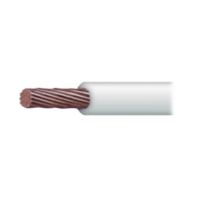 Cable Eléctrico 18 awg  color blanco, Conductor de cobre suave. Aislamiento de PVC, auto-extinguible