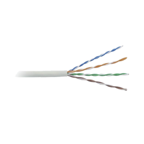 Bobina de cable de 305 m, ( 1000 ft ),  Cat5e, alto rendimiento, color blanco, UL, para aplicaciones en video vigilancia, redes