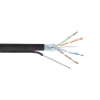 Bobina de cable FTP con Mensajero de Acero de 305 m Cat6+ CALIBRE 23, color negro, para aplicaciones en video vigilancia y