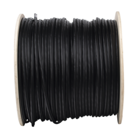 Bobina de cable FTP con Mensajero de Acero de 305 m Cat6+ CALIBRE 23, color negro, para aplicaciones en video vigilancia y