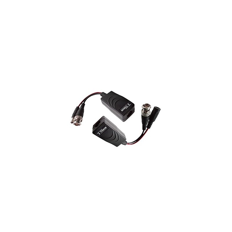 Kit de transceptores activos con conector para alimentación (12V/24Vcc/AC) TurboHD para aplicaciones de video por UTP Cat5e/6