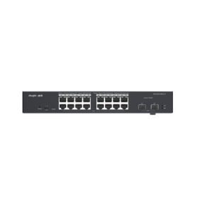 Switch L2 Administrable PoE con 16 Puertos Gigabit PoE 802.3 AF/AT + 2 SFP para fibra 1Gb, Gestión Gratuita Desde la Nube, 240 Watts