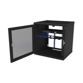 Gabinete de Pared Fijo, Puerta Perforada, Rack 19in,  de 12 Unidades de Rack