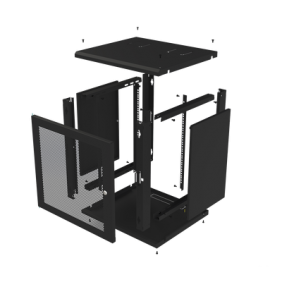 Gabinete de Pared Fijo, Puerta Perforada, Rack 19in,  de 12 Unidades de Rack