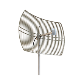 Antena Rejilla direccional, Ganancia 24 dBi, Dimensiones (90 x 60 x 38 cm), rango de frecuencia (2300-2500 MHz).