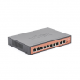 Switch PoE No administrable / PoE de Largo Alcance Hasta 250m / 8 Puertos PoE 10/100Mbps (Puerto 1 Hasta 60W, Puertos 2 al 8 Hasta 30W) + 2 Puertos Gigabit Uplink / Presupuesto 120 W / Plug and Play