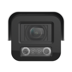 Bala IP 4 Megapixel / Lente Mot. 2.8 - 12 mm / Luz Dual (IR y Luz Blanca) / Reconocimiento Facial / Heat Map / ACUSENSE / Metadata / IK10 / IP67 / WDR 140 dB / DeepinView