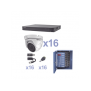 KIT TurboHD 1080p / DVR 16 Canales / 16 Cámaras Eyeball (exterior 2.8 mm) / Transceptores / Conectores / Fuente de Poder