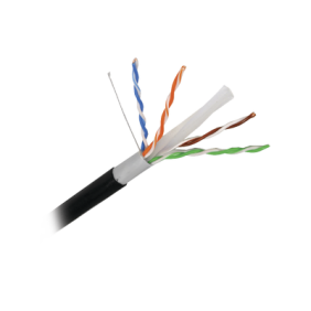 Cable Cat6+ CALIBRE 23, Intemperie con GEL DOBLE CHAQUETA, ETL, UL, color negro de 305 Metros, para Climas EXTREMOS