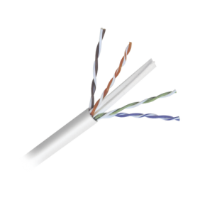 Bobina de cable de 305 metros de cable Cat6 de alto desempeño, super flexible, UL, Cobre, color blanco, para aplicaciones de