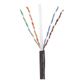 Bobina de Cable UTP de 4 Pares, PanNet, Para Exterior con Gel, Cat6 (23 AWG), Industrial para Climas Extremos, Color Negro, 305 m