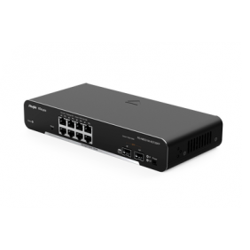 Switch Administrable PoE Capa 2, con 8 puertos Gigabit PoE 802.3af/at + 2 SFP para fibra 1Gb, gestión gratuita desde la nube, 125w