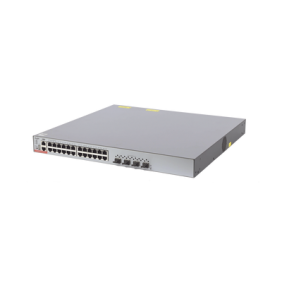 Switch Administrable Capa 3 PoE con 24 puertos Gigabit 802.3af/at + 4 SFP+ para fibra 10Gb, hasta 740 watts, gestión gratuita desde la nube.