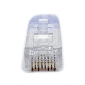 Plug RJ45 Cat6, Para Cable UTP de Calibre 23-24 AWG, Chapado en Oro de 50 micras, Paquete de 100 piezas