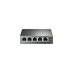 Switch PoE no Administrable de escritorio / 5 puertos 10/100 Mbps / 4 puertos PoE af/at / Presupuesto 67 W / Modo Extensor hasta 250 m / Calidad video prioritaria