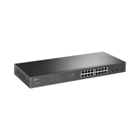 Switch JetStream de 16 puertos 10/100/1000Mbps y PoE af/at, 2 puertos SFP hasta 192W.