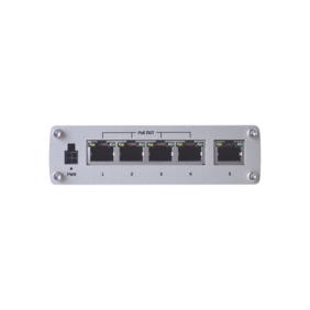 Switch Industrial No-Administrable 5 puertos Gigabit, PoE en 4 puertos 802.3af/at