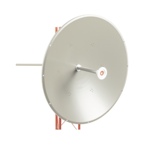 Antena altamente direccional / Distancia de hasta 100 km / Ganancia de 36 dBi / 4.9 - 6.5 GHz / Conectores N-Hembra / incluye montaje para torre y montaje estabilizador para fuertes vientos.  