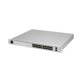 UniFi Switch USW-Pro-24-POE Gen2, con funciones capa 3, de 24 puertos PoE 802.3at/bt + 2 puertos 1/10G SFP+, 400W, pantalla informativa