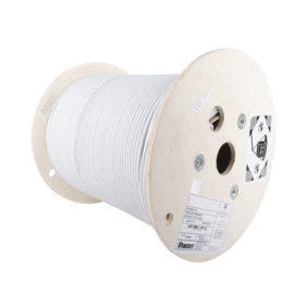 Bobina de Cable Blindado F/UTP de 4 Pares, Cat6A, Soporte de Aplicaciones 10GBase-T, LSZH (Libre de Gases Tóxicos), Color Blanco, 305m