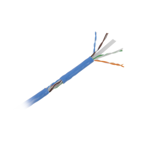 Bobina de cable U/UTP Cat6A de 305 mts, Color Azul, CM, soporta 10G-BaseT para transmisión de frecuencias de hasta 500MHz, UL