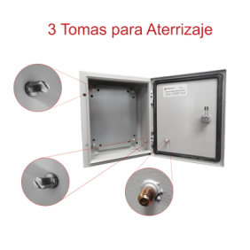 Gabinete de Acero IP66 Uso en Intemperie (400 x 400 x 200 mm) con Placa Trasera Interior de Metal y Compuerta Inferior Atornillable (Incluye Chapa y Llave T).