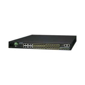 Switch Administrable L3 16-Puertos 100/1000X SFP, 8-Puertos Gigabit TP/SFP, 4-Puertos 10G SFP+ Stackable