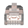 Plug RJ45 Cat6A Blindado, Para Cable Calibre 23-24 AWG, Chapado en Oro de 50 micras, Paquete de 100 piezas