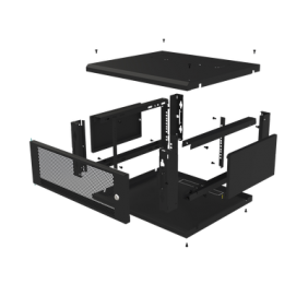 Gabinete de Pared Fijo, Con 4 Unidades de Rack, de 19 in, Fabricado en Acero, Puerta Perforada. 