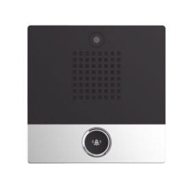 Mini video Intercomunicador para hotelería y hospitales, con diseño elegante, PoE, cámara 1Mpx, 1 botón, 1 relevador integrado