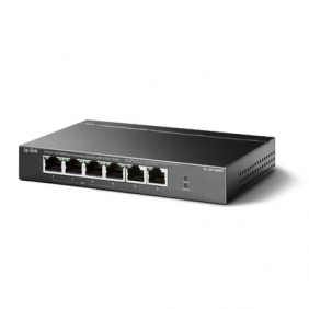 Switch PoE no Administrable de escritorio / 6 puertos 10/100 Mbps / 4 puertos PoE af/at / Presupuesto 67 W / Modo Extensor hasta 250 m / Calidad video prioritaria