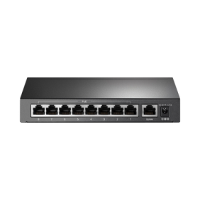 Switch PoE+ No Administrable / De Escritorio 9 puertos 10/100 Mbps / 8 puertos PoE af/at Inteligente / Presupuesto 65 W / Hasta 250 metros