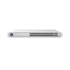 UniFi Switch PRO Aggregation Capa 3 para fibra óptica con 28 puertos SFP+ (10G) y 4 puertos SFP28 (25G), pantalla informativa