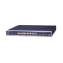 Switch Administrable L2+ de 24 puertos 10/100/1000T PoE+ con 4 puertos combo TP/SFP Gigabit