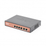 Switch PoE No administrable / PoE de Largo Alcance Hasta 250m / 4 Puertos PoE 10/100Mbps (Puerto 1 Hasta 60W, Puertos 2,3 y 4 Hasta 30W) + 2 Puertos 10/100Mbps Uplink / Presupuesto 65 W / Plug and Play