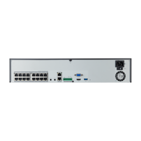 NVR de 16 canales / 32MP / Hasta 4 Discos Duros / Switch PoE+ 16 puertos / Wisenet P2P / H.265 & WiseStream