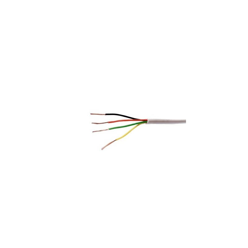 Bobina de 305 Metros /  Cable de Cobre / 4 x 22 AWG / Tipo CM-CL2 / Para Interior / Color Blanco / Para Aplicaciones de Alarmas de Intrusión y Automatización