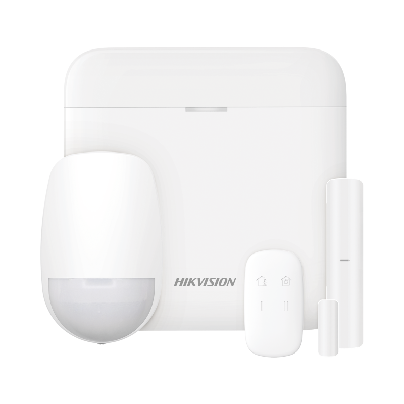 (AX PRO) KIT de Alarma AX PRO con GSM (3G/4G) / Incluye: 1 Hub con bateria de respaldo / 1 Sensor PIR / 1 Contacto Magnético / 1 Control Remoto / Wi-Fi / Compatible con Hik-Connect P2P