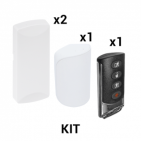 KIT Básico Sensores Inalámbricos - Incluye 2 Contactos Magnéticos, 1 PIR y 1 Llavero - Compatibles con Honeywell y