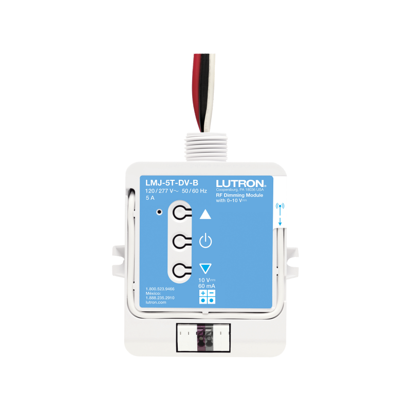 (RadioRA2) Relay control de iluminación 0-10V, carga 5A, 120/277V, compatible con RadioRA2, RA2Select y RR3.