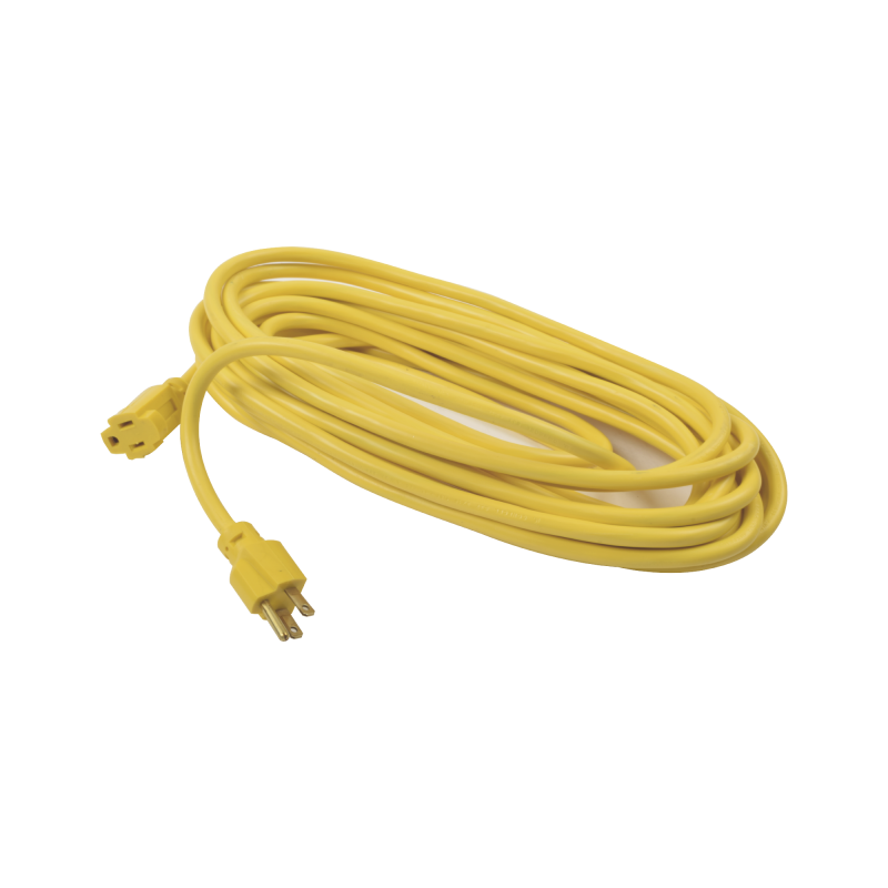 Extensión eléctrica de uso rudo aterrizada 10 metros / 127 V CA 10 A Máximo / Color Amarillo.