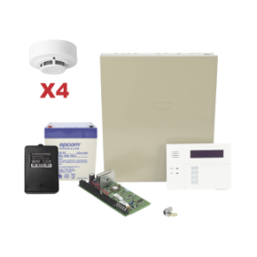 Kit de Panel de Alarma VISTA48LA con Gabinete, Batería y Transformador / 4 Sensores de