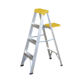 Escalera de aluminio tipo tijera de 3 peldaños altura  1.21